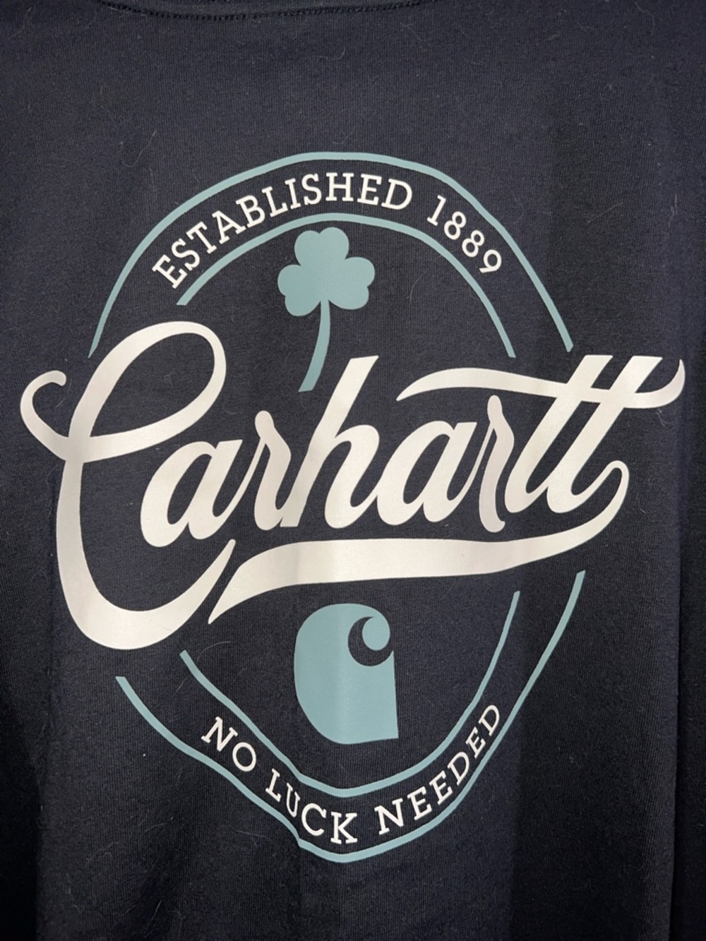 Carhartt Black Short Sleeve Tee with White and Green Graphic